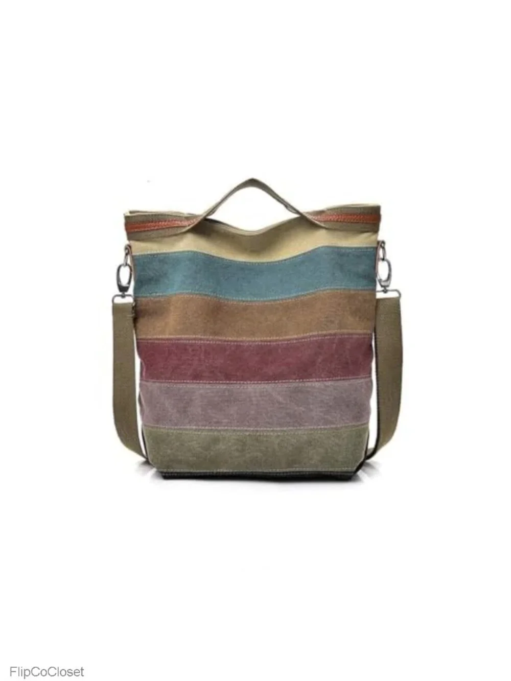 Canvas Hobo Crossbody Tote with Adjustable Strap